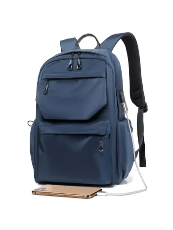 Men Drawstring Detail USB Charging Port Casual Daypack