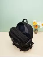Men Letter Graphic Release Buckle Decor Casual Daypack - Black