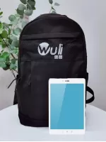 Men Letter Graphic Backpack - Black,Large