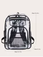 Men Clear Pocket Front Casual Daypack - Clear
