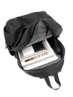Drawstring Detail Functional Backpack Black For School