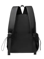 Drawstring Detail Functional Backpack Black For School