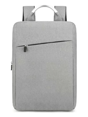 Zip Front Laptop Backpack Gray