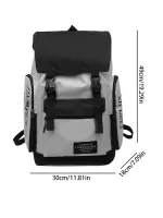 Men Letter Graphic Release Buckle Decor Flap Backpack