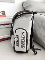 Men Letter Graphic Release Buckle Decor Flap Backpack