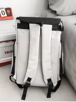 Men Letter Graphic Release Buckle Decor Flap Backpack