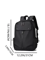 Black Laptop Backpack Waterproof Durable Adjustable Strap For Daily