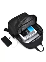 Black Laptop Backpack Waterproof Durable Adjustable Strap For Daily