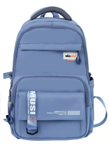 Men Letter Graphic Backpack - Blue