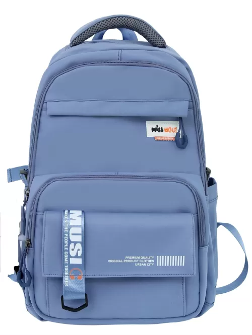 Men Letter Graphic Backpack - Blue