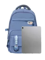 Men Letter Graphic Backpack - Blue