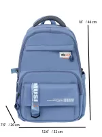 Men Letter Graphic Backpack - Blue