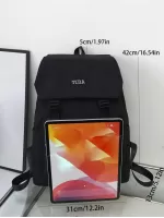 Men Letter Graphic Buckle Decor Flap Backpack