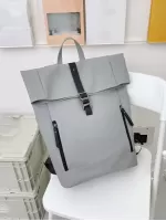 Men Buckle Decor Flap Backpack With Bag Charm