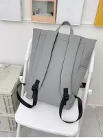 Men Buckle Decor Flap Backpack With Bag Charm