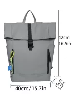 Men Buckle Decor Flap Backpack With Bag Charm
