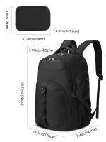 Men Honeycomb Pattern Release Buckle Decor Travel Backpack With Coin Purse
