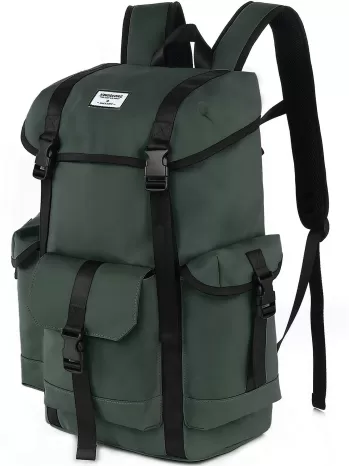 Men Letter Graphic Release Buckle Decor Functional Backpack - Green