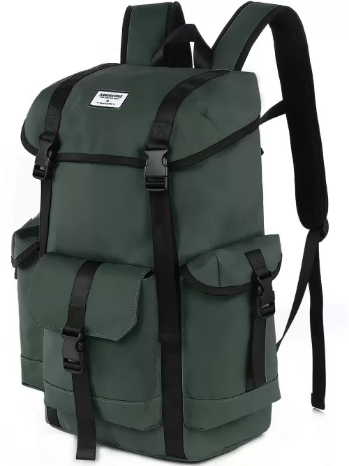 Men Letter Graphic Release Buckle Decor Functional Backpack - Green