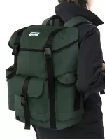 Men Letter Graphic Release Buckle Decor Functional Backpack - Green