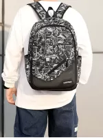 Medium Classic Backpack Graphic Pattern Preppy